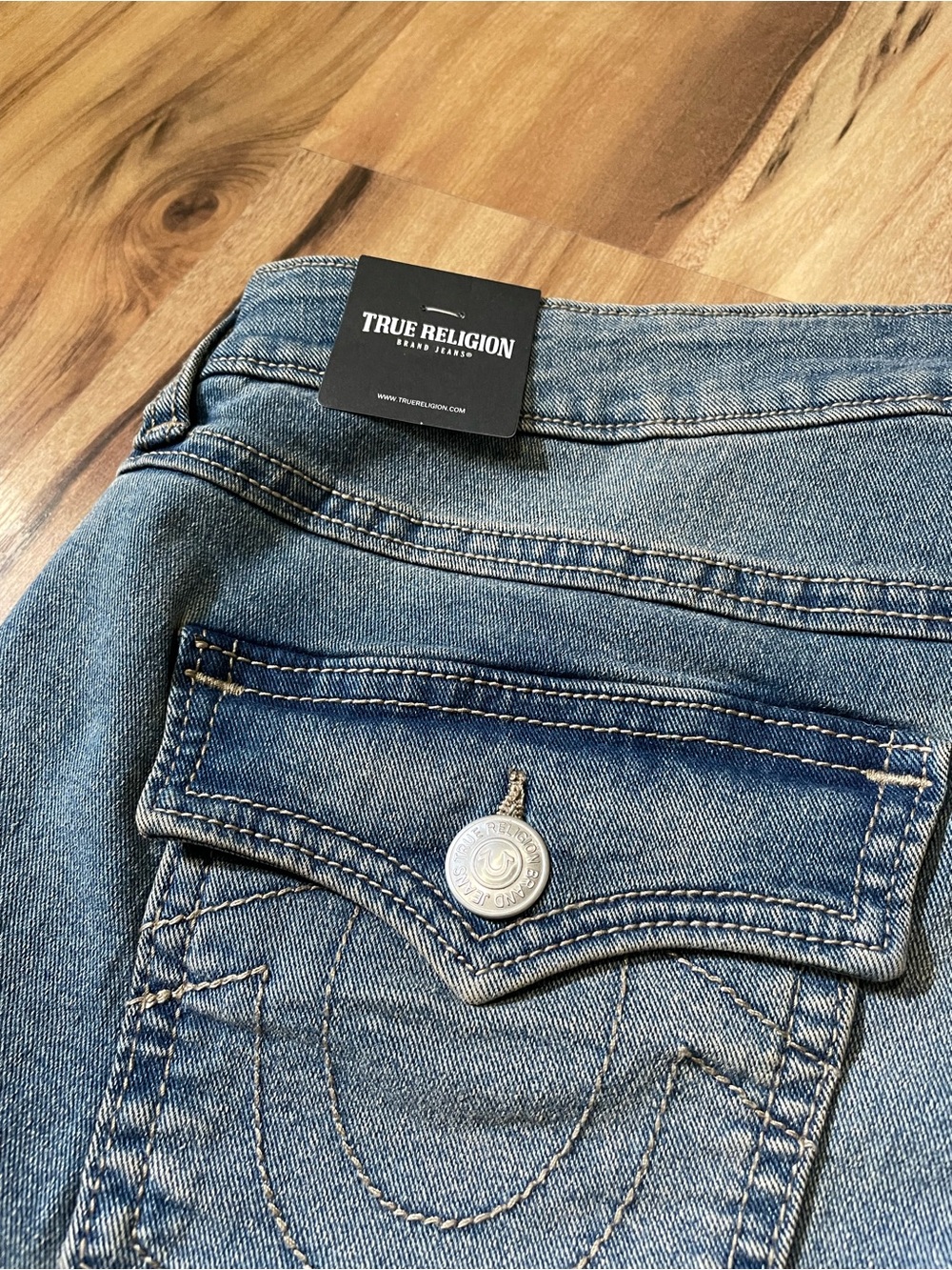 NWT True Religion Joey Low Rise Shorts Frayed Hem Flap Pocket Size 29 (8) Y2K - Picture 6 of 9